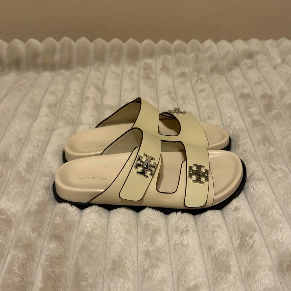 Tory Burch Turnlock Sport Slide Ash Cloud Women’s Size 7.5
